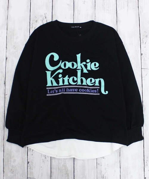 ZI-ON（ジーオン）の「USコットン裾フェイクガールズBIGロンT（Tシャツ/カットソー・キッズ・オフホワイト/パープル/ブラック/ネイビー/チャコールグレー/ベージュ/杢グレー/ダークグリーン・120cm/140cm/150cm/160cm/130cm/110cm）」の3枚目の写真