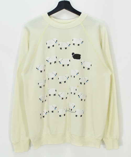 【ヴィンテージ古着】80's ヒツジ アニマルプリント クルーネックスウェット USA製（スウェット）｜VINTAGE（ヴィンテージ）
