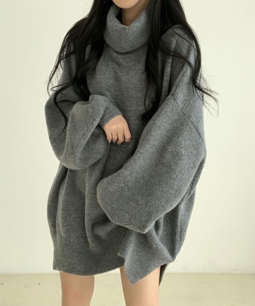 【セール】タートルネックチュニックニットワンピース（ワンピース）｜N.s（エヌドットエス） 6,072円