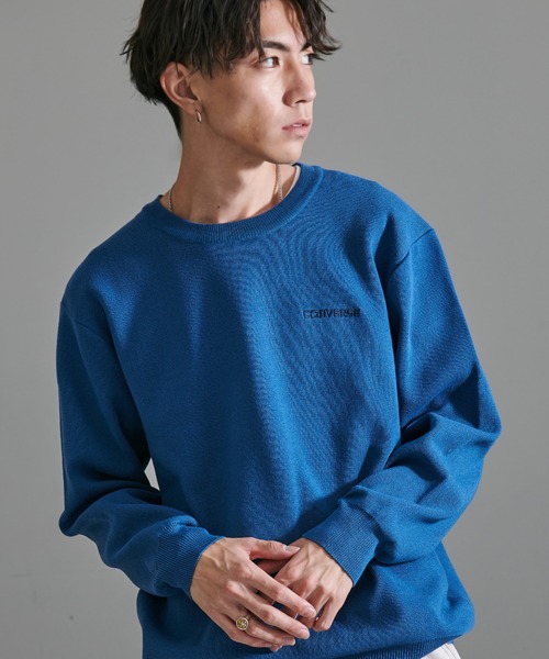 CONVERSE(コンバース)の「『CONVERSE/コンバース』ミラノリブクルーネックセーター(ニット/セーター・メンズ・グレイッシュベージュ/ブラック/ブルー/オフホワイト・XL/L/M)」の1枚目の写真