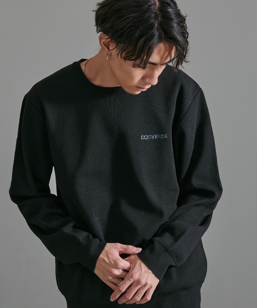 CONVERSE(コンバース)の「『CONVERSE/コンバース』ミラノリブクルーネックセーター(ニット/セーター・メンズ・グレイッシュベージュ/ブラック/ブルー/オフホワイト・XL/L/M)」の3枚目の写真