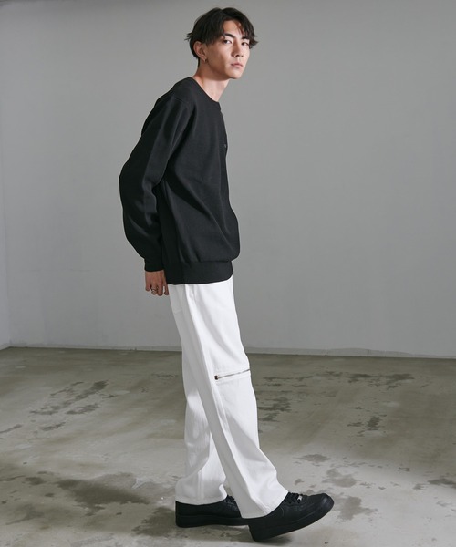 CONVERSE(コンバース)の「『CONVERSE/コンバース』ミラノリブクルーネックセーター(ニット/セーター・メンズ・グレイッシュベージュ/ブラック/ブルー/オフホワイト・XL/L/M)」の10枚目の写真