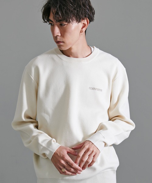 CONVERSE(コンバース)の「『CONVERSE/コンバース』ミラノリブクルーネックセーター(ニット/セーター・メンズ・グレイッシュベージュ/ブラック/ブルー/オフホワイト・XL/L/M)」の6枚目の写真