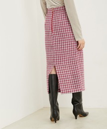 値下げ美品＊ADAM ET ROPE＊センターパイピング＊ツイードタイトスカート 値下げ美品＊ADAM ET ROPE＊センターパイピング＊ツイードタイト