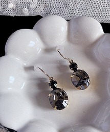 【malle la brocante/マルラブロカント】14kgf　オーストリア製ヴィンテージストーンのピアス/金属アレルギー対応