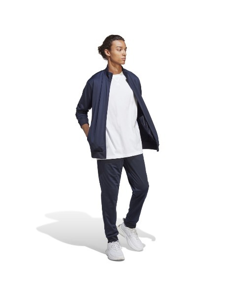 adidas(アディダス)の「アディダス adidas リニアロゴ トリコット トラックスーツ(ジャージ上下)(ジャージ・メンズ・ネイビー/ブラック×ホワイト・3L/S/M/L/LL)」の3枚目の写真