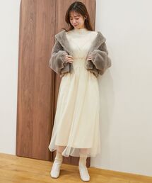 MAJESTIC LEGON（マジェスティックレゴン）の「【WEB限定Sサイズあり】チュールドッキングニットワンピ（ワンピース）」