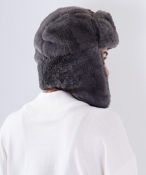 Ree&Mee（リーアンドミー）の「Ree&Mee もこもこ ファー 2WAY パイロット キャップ CAP 防寒 ハット 男女兼用（キャップ・メンズ・ライトグレー/ブラック/チャコール/ブラウン/ホワイト・FREE）」の21枚目の写真