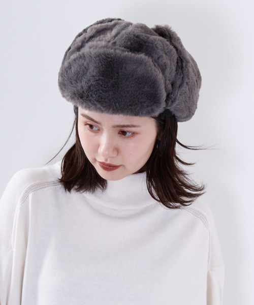 Ree&Mee（リーアンドミー）の「Ree&Mee もこもこ ファー 2WAY パイロット キャップ CAP 防寒 ハット 男女兼用（キャップ・メンズ・ライトグレー/ブラック/チャコール/ブラウン/ホワイト・FREE）」の22枚目の写真