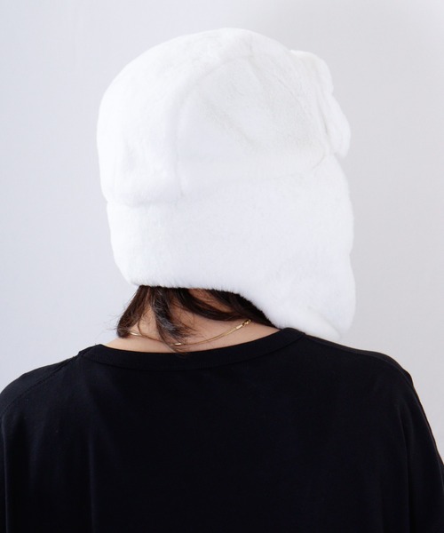 Ree&Mee（リーアンドミー）の「Ree&Mee もこもこ ファー 2WAY パイロット キャップ CAP 防寒 ハット 男女兼用（キャップ・メンズ・ライトグレー/ブラック/チャコール/ブラウン/ホワイト・FREE）」の7枚目の写真