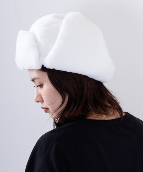 Ree&Mee（リーアンドミー）の「Ree&Mee もこもこ ファー 2WAY パイロット キャップ CAP 防寒 ハット 男女兼用（キャップ・メンズ・ライトグレー/ブラック/チャコール/ブラウン/ホワイト・FREE）」の10枚目の写真