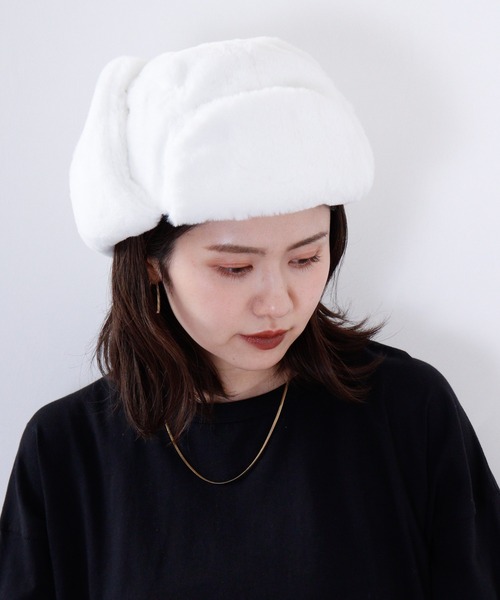Ree&Mee（リーアンドミー）の「Ree&Mee もこもこ ファー 2WAY パイロット キャップ CAP 防寒 ハット 男女兼用（キャップ・メンズ・ライトグレー/ブラック/チャコール/ブラウン/ホワイト・FREE）」の8枚目の写真