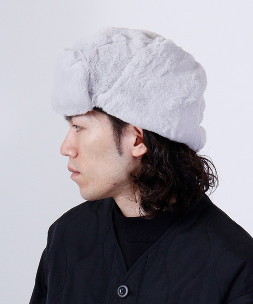 Ree&Mee（リーアンドミー）の「Ree&Mee もこもこ ファー 2WAY パイロット キャップ CAP 防寒 ハット 男女兼用（キャップ・メンズ・ライトグレー/ブラック/チャコール/ブラウン/ホワイト・FREE）」の17枚目の写真