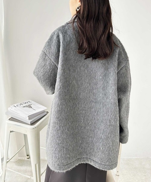 GeeRA(ジーラ)の「ダブルテーラージャケットコート(チェスターコート・レディース・ブラック/チャコール・MEDIUM)」の9枚目の写真