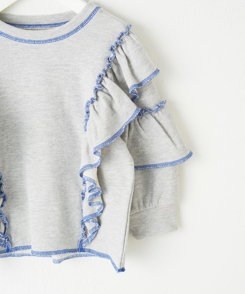 CIAOPANIC TYPY（チャオパニックティピー）の「【KIDS】配色ステッチフリル裏毛スウェット（スウェット・キッズ・アイボリー/グレー/ピンク・L/XL/S/XXL/M）」の9枚目の写真