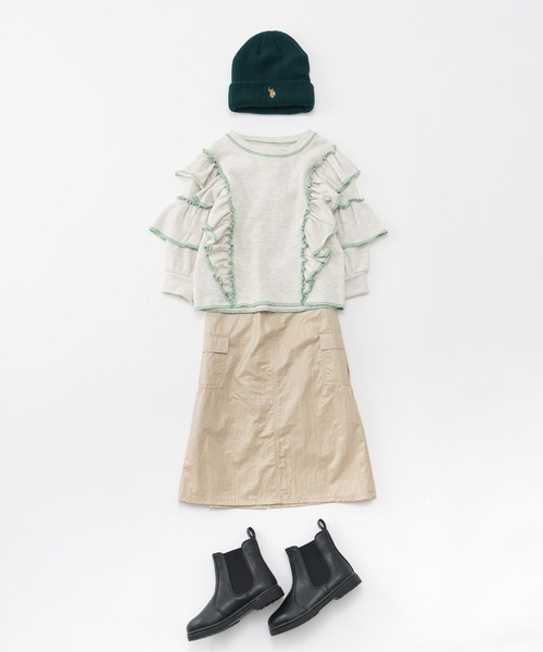 CIAOPANIC TYPY（チャオパニックティピー）の「【KIDS】配色ステッチフリル裏毛スウェット（スウェット・キッズ・アイボリー/グレー/ピンク・L/XL/S/XXL/M）」の19枚目の写真