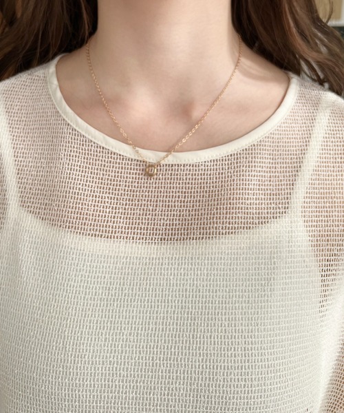 moment+（モーメントプラス）の「スモールメッシュ長袖すそドロストショートプルオーバー（Tシャツ/カットソー・レディース・ブラック/チャコールグレー/ナチュラル/オフホワイト・M）」の10枚目の写真