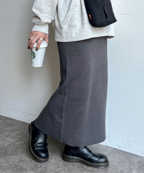 CPCM（シーピーシーエム）の「ニットナロースカート（スカート・レディース・ブラック/オレンジ/ダークグレー/アイボリー・FREE）」の4枚目の写真