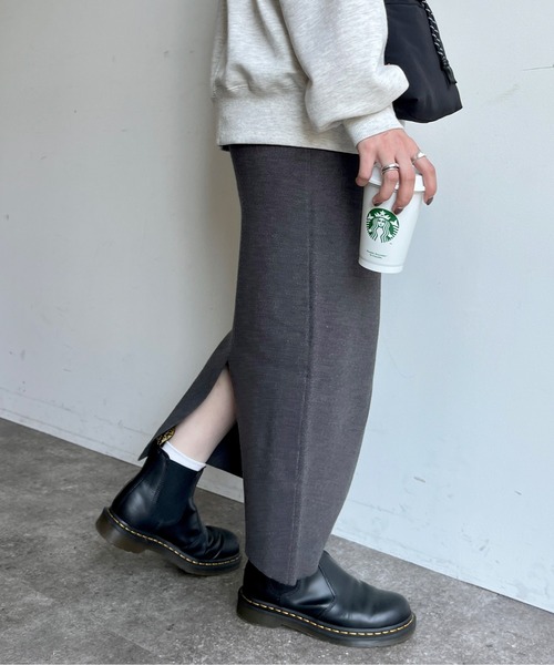 CPCM（シーピーシーエム）の「ニットナロースカート（スカート・レディース・ブラック/オレンジ/ダークグレー/アイボリー・FREE）」の6枚目の写真