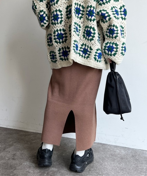 CPCM（シーピーシーエム）の「ニットナロースカート（スカート・レディース・ブラック/オレンジ/ダークグレー/アイボリー・FREE）」の9枚目の写真