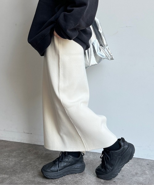 CPCM（シーピーシーエム）の「ニットナロースカート（スカート・レディース・ブラック/オレンジ/ダークグレー/アイボリー・FREE）」の12枚目の写真