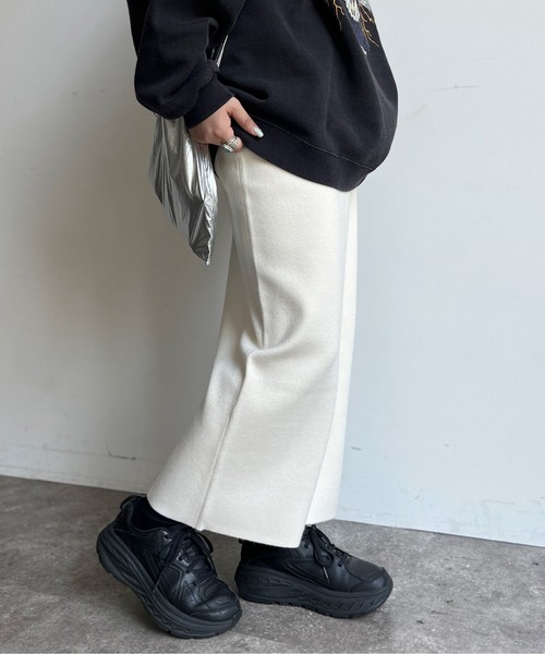 CPCM（シーピーシーエム）の「ニットナロースカート（スカート・レディース・ブラック/オレンジ/ダークグレー/アイボリー・FREE）」の14枚目の写真