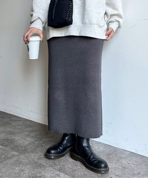 CPCM（シーピーシーエム）の「ニットナロースカート（スカート・レディース・ブラック/オレンジ/ダークグレー/アイボリー・FREE）」の22枚目の写真