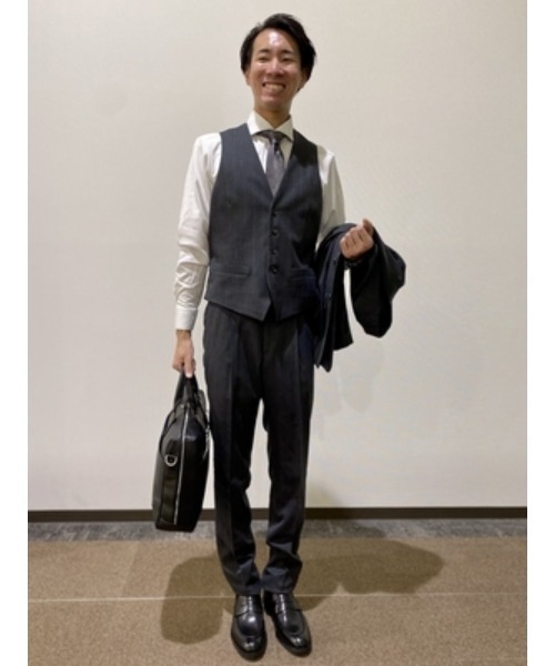 TRANS CONTINENTS（トランスコンチネンツ）の「TRANS CONTINENTS　セットアップベスト　ストライプ　グレー（スーツベスト・メンズ・グレー・S/L/M）」の12枚目の写真