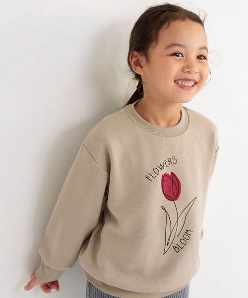 DRC branshes（ディーアールシーブランシェス）の「【DRC】あったかグラフィック裏起毛トレーナー スウェット（スウェット・キッズ・ライトグレー/オレンジ/ベージュ/ライトグリーン/その他3/オフホワイト/その他1/ピンク/その他2/チャコールグレー/ブルー・100/110/140/150/120/130/90）」の9枚目の写真