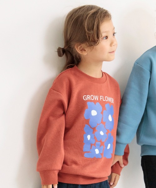 DRC branshes（ディーアールシーブランシェス）の「【DRC】あったかグラフィック裏起毛トレーナー スウェット（スウェット・キッズ・ライトグレー/オレンジ/ベージュ/ライトグリーン/その他3/オフホワイト/その他1/ピンク/その他2/チャコールグレー/ブルー・100/110/140/150/120/130/90）」の8枚目の写真