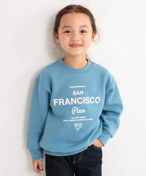 DRC branshes（ディーアールシーブランシェス）の「【DRC】あったかグラフィック裏起毛トレーナー スウェット（スウェット・キッズ・ライトグレー/オレンジ/ベージュ/ライトグリーン/その他3/オフホワイト/その他1/ピンク/その他2/チャコールグレー/ブルー・100/110/140/150/120/130/90）」の6枚目の写真