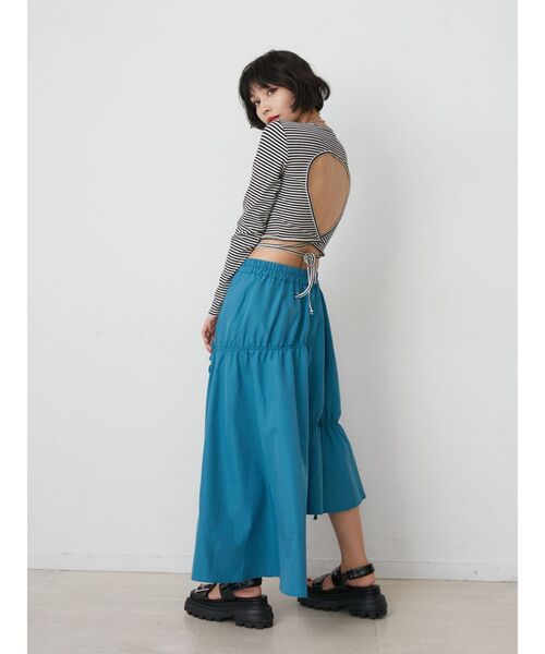 jouetie（ジュエティ）の「アシメギャザーロングスカート（スカート・レディース・ブラック/ブルー/レッド・MEDIUM）」の21枚目の写真