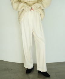 WOOL BASIC TUCK PANTS