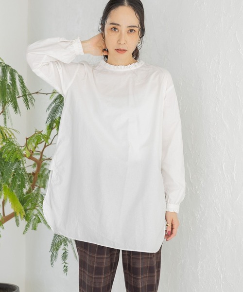 studio CLIP（スタディオクリップ）の「製品染めオックスフリルブラウス（シャツ/ブラウス・レディース・カーキ/アイボリー/オレンジ/オフホワイト・FREE）」の6枚目の写真