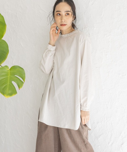 studio CLIP（スタディオクリップ）の「製品染めオックスフリルブラウス（シャツ/ブラウス・レディース・カーキ/アイボリー/オレンジ/オフホワイト・FREE）」の12枚目の写真