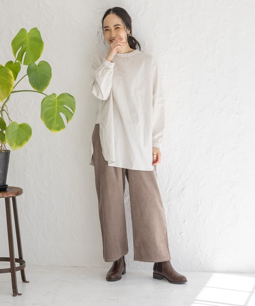 studio CLIP（スタディオクリップ）の「製品染めオックスフリルブラウス（シャツ/ブラウス・レディース・カーキ/アイボリー/オレンジ/オフホワイト・FREE）」の17枚目の写真