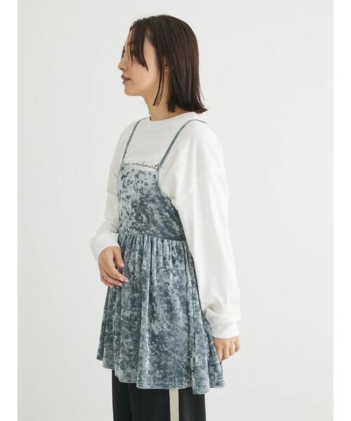 ELENCARE DUE(エレンカーレデュエ)の「・ELENCARE DUEクラッシュベロアキャミチュニック(チュニック・レディース・ブラック/グレー/パープル/ブルー/イエロー/ベージュ・FREE)」の12枚目の写真