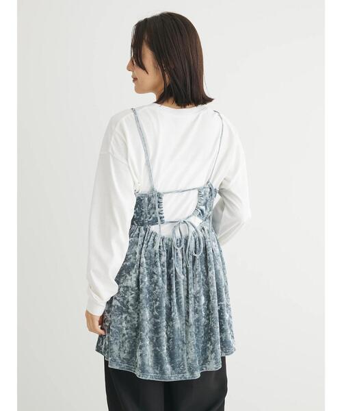 ELENCARE DUE(エレンカーレデュエ)の「・ELENCARE DUEクラッシュベロアキャミチュニック(チュニック・レディース・ブラック/グレー/パープル/ブルー/イエロー/ベージュ・FREE)」の14枚目の写真