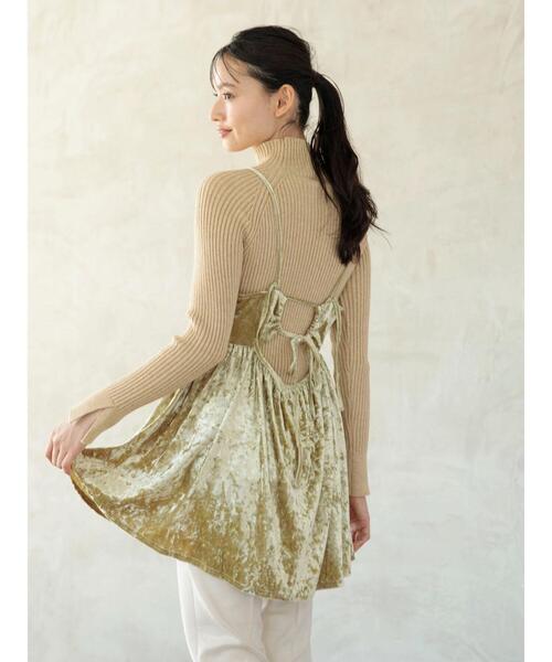 ELENCARE DUE(エレンカーレデュエ)の「・ELENCARE DUEクラッシュベロアキャミチュニック(チュニック・レディース・ブラック/グレー/パープル/ブルー/イエロー/ベージュ・FREE)」の20枚目の写真