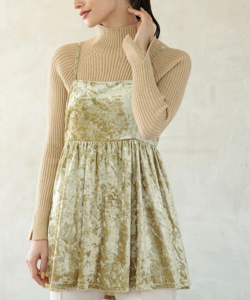 ELENCARE DUE(エレンカーレデュエ)の「・ELENCARE DUEクラッシュベロアキャミチュニック(チュニック・レディース・ブラック/グレー/パープル/ブルー/イエロー/ベージュ・FREE)」の6枚目の写真