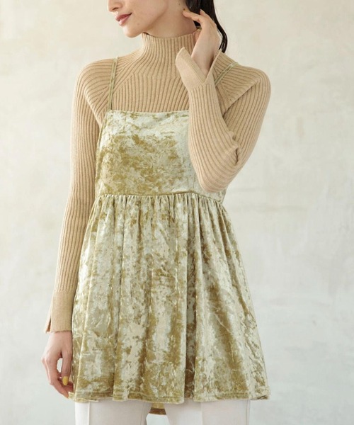 ELENCARE DUE(エレンカーレデュエ)の「・ELENCARE DUEクラッシュベロアキャミチュニック(チュニック・レディース・ブラック/グレー/パープル/ブルー/イエロー/ベージュ・FREE)」の13枚目の写真