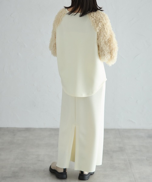 each（イーチ）の「セルフカットダンボールタイトロングスカート（スカート・レディース・ブラック/アイボリー/ライトグレー/ネイビー/グリーン/ピンク・FREE）」の14枚目の写真