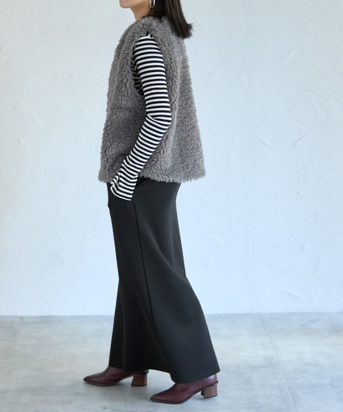 each（イーチ）の「セルフカットダンボールタイトロングスカート（スカート・レディース・ブラック/アイボリー/ライトグレー/ネイビー/グリーン/ピンク・FREE）」の17枚目の写真