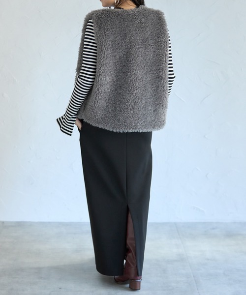 each（イーチ）の「セルフカットダンボールタイトロングスカート（スカート・レディース・ブラック/アイボリー/ライトグレー/ネイビー/グリーン/ピンク・FREE）」の16枚目の写真