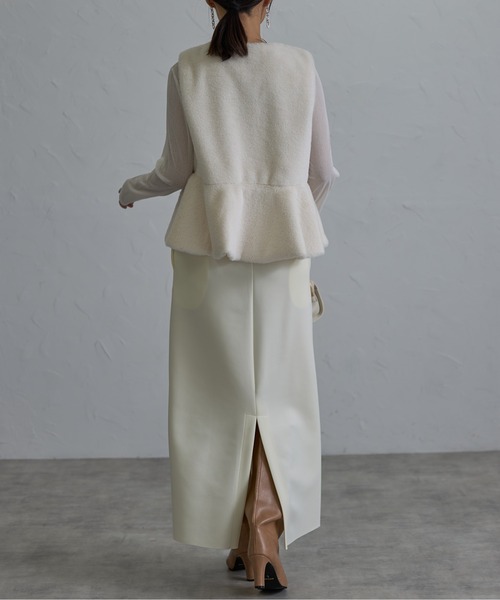 each（イーチ）の「セルフカットダンボールタイトロングスカート（スカート・レディース・ブラック/アイボリー/ライトグレー/ネイビー/グリーン/ピンク・FREE）」の11枚目の写真