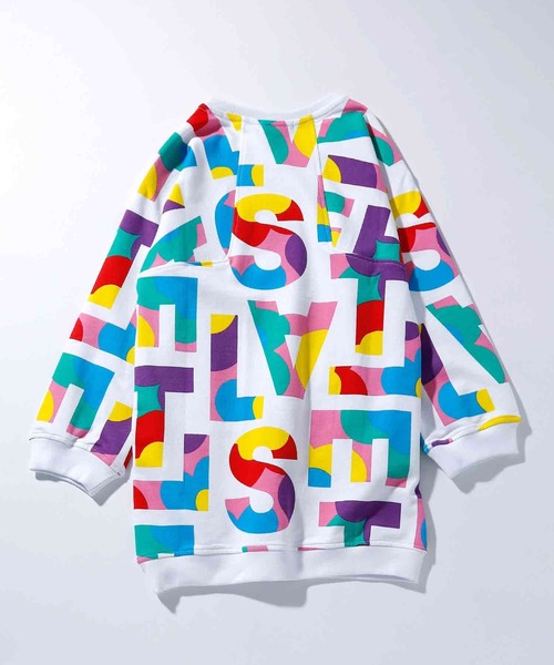 STELLA McCARTNEY（ステラマッカートニー）の「STELLA McCARTNEY (ステラマッカートニー) Junior ブランドロゴ総柄長袖スウェットワンピース（ワンピース・キッズ・ホワイト・10Y/16Y/12Y/6Y/8Y/14Y）」の3枚目の写真