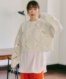 Droite lautreamont | 裾布帛レイヤードタンク≪洗濯機で洗える≫(タンクトップ)