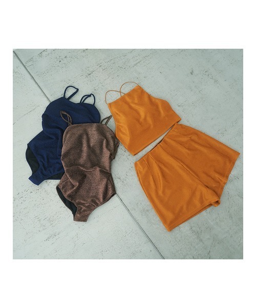 emmi(エミ)の「【emmi atelier】グリッタースウィムウエア(水着・レディース・ブロンズ/ダークブルー・0/1)」の8枚目の写真