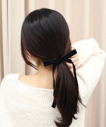 CEMONEMO | ベロア 細リボン ヘアゴム(ヘアゴム)