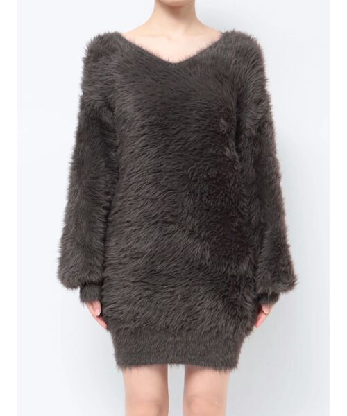 EMODA(エモダ)の「2WAYシャギーミニワンピース(ワンピース・レディース・ベージュ/ブラック/グレー/アイボリー・FREE)」の21枚目の写真